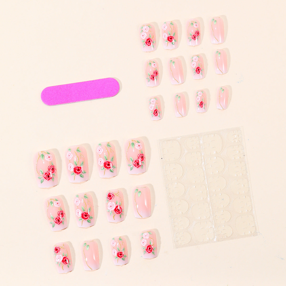 Florales Verziertes Nagelkunst-Set Brehn