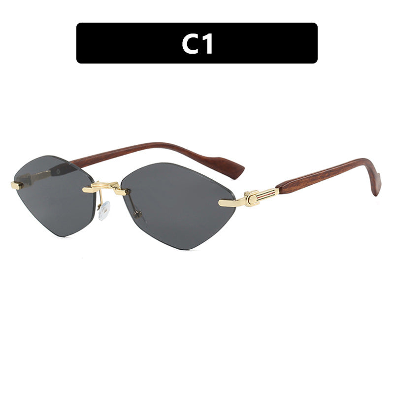 Damen geometrische Sonnenbrille mit luxuriösen Holzarmen und polarisierten Gläsern Brehn