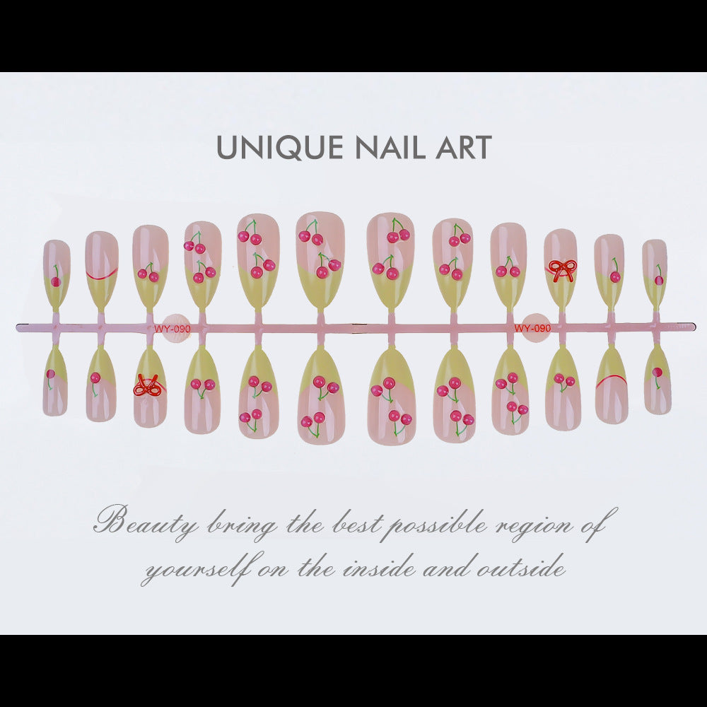 Natürlicher Floral Press-On Nagelset Brehn