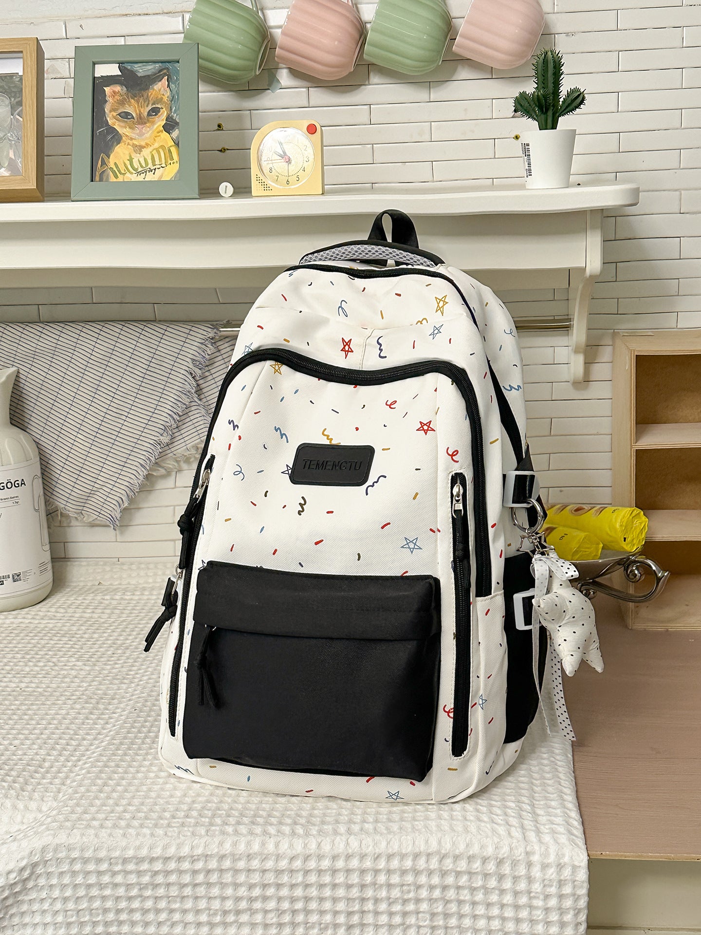 Vielseitiger gemusterter Schulrucksack