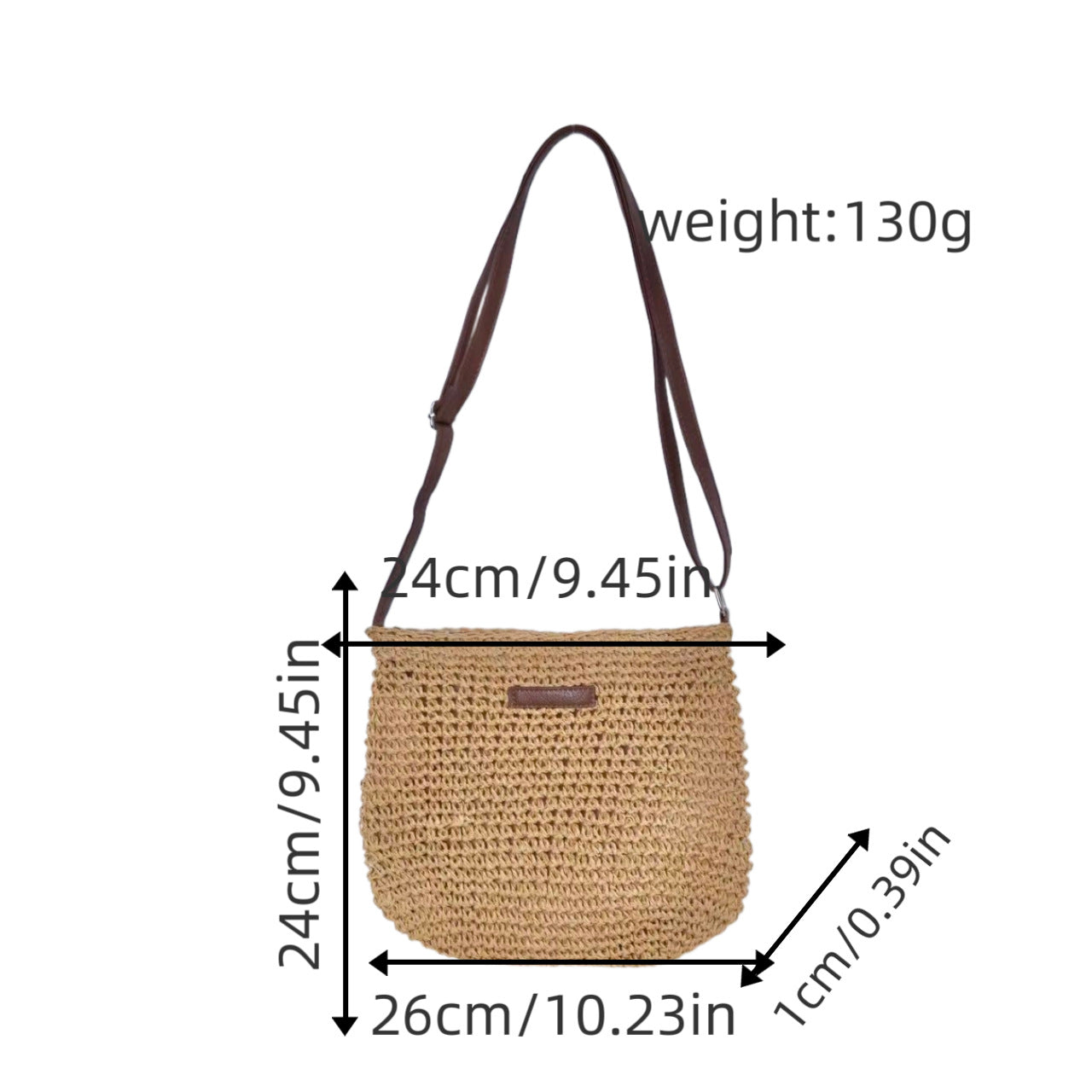 Handtasche Aus Handgefertigtem Naturmaterial mit Verstellbarem Schulterriemen Brehn