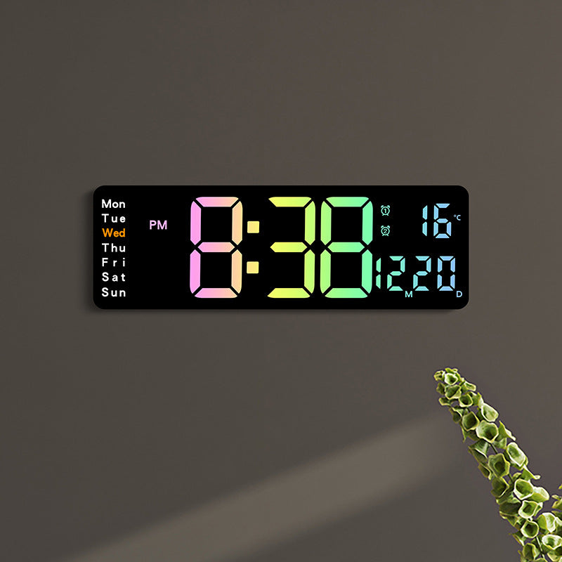 Digitaler Multifunktionswecker mit mehrfarbigem LED-Display und Temperaturanzeige Brehn