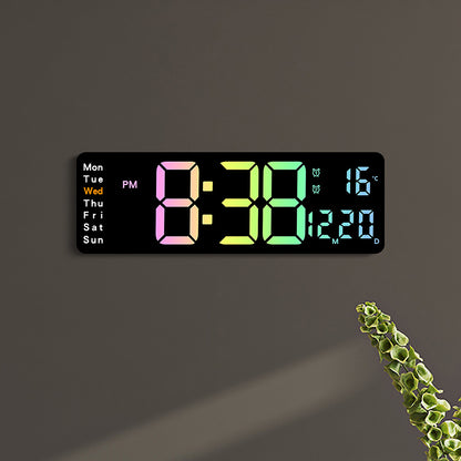 Digitaler Multifunktionswecker mit mehrfarbigem LED-Display und Temperaturanzeige Brehn