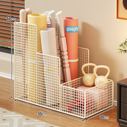 Vertikaler Mesh-Multi-Compartment-Fitnessmatte und Geräteorganizer