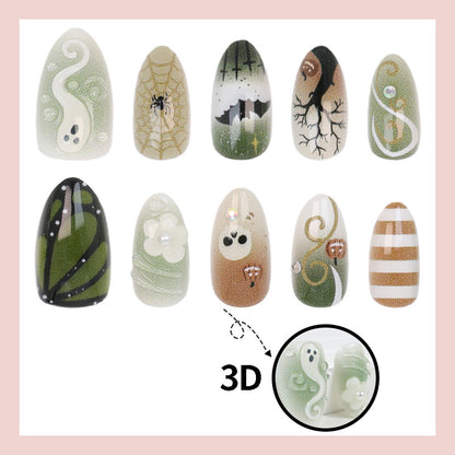 Halloween Kunstnagelset mit gruseligen Motiven Brehn
