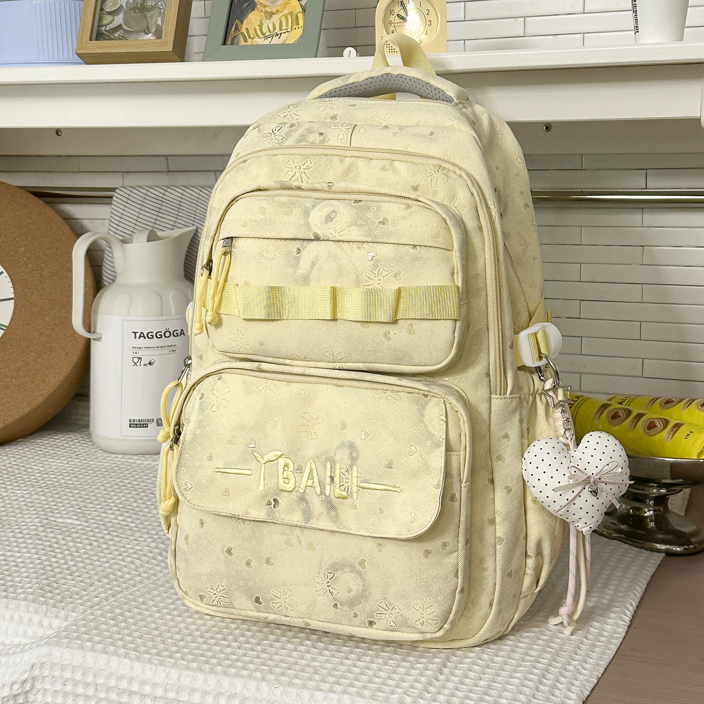 Multi-Fach Fach Texturierten Schul Rucksack