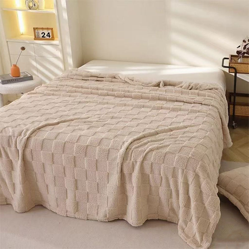 Damen Plüsch Tagesdecke mit strukturiertem Design Brehn