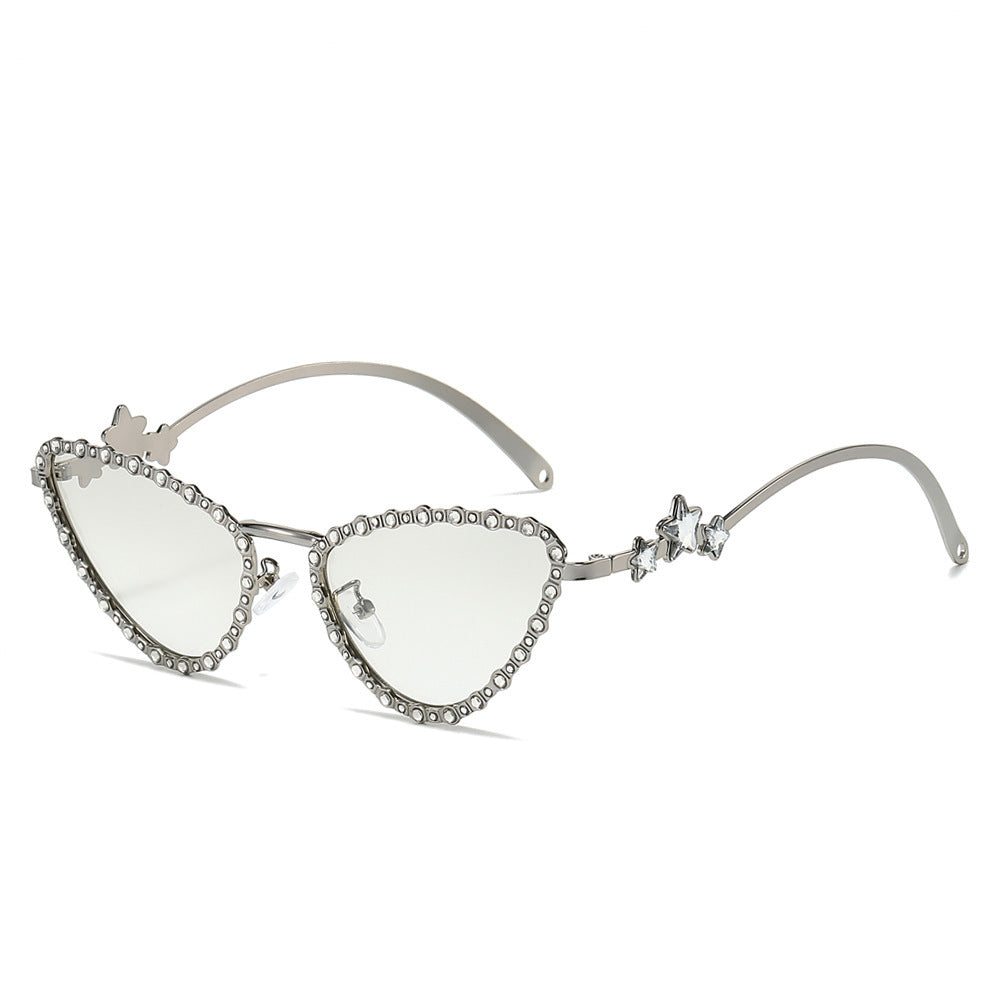 Glamouröse Cat-Eye-Sonnenbrille mit Kristallakzenten Brehn