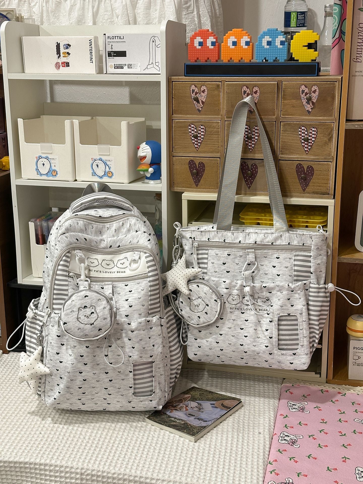 Stylische Mehrfach-Taschen Rucksack Set
