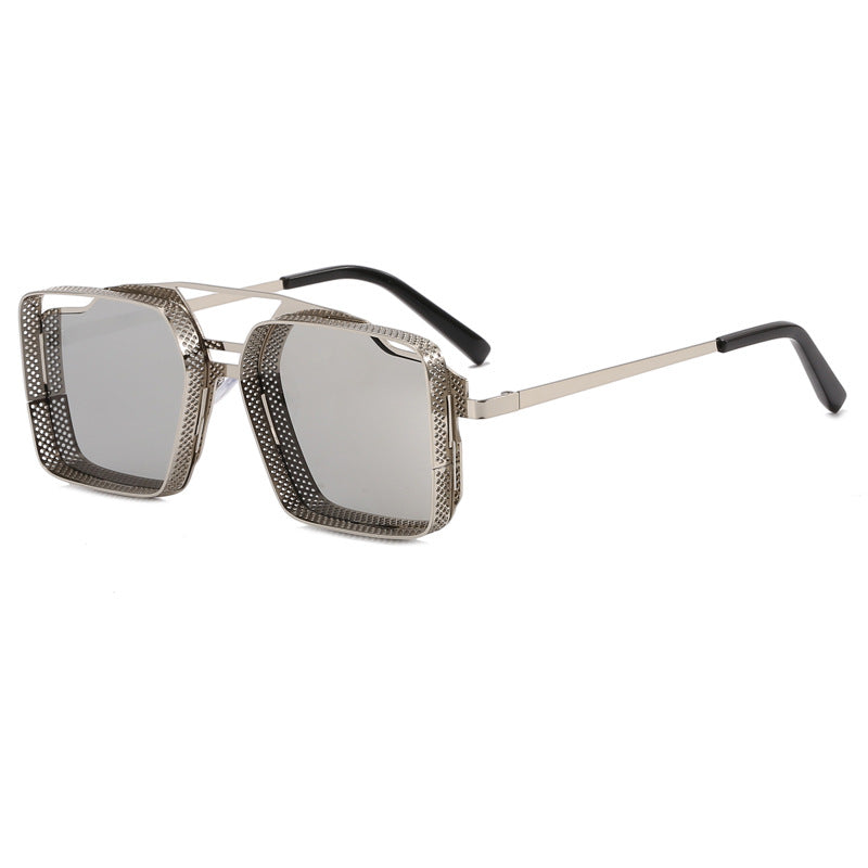 Damen quadratische Brille mit perforiertem, modernem Rahmen Brehn