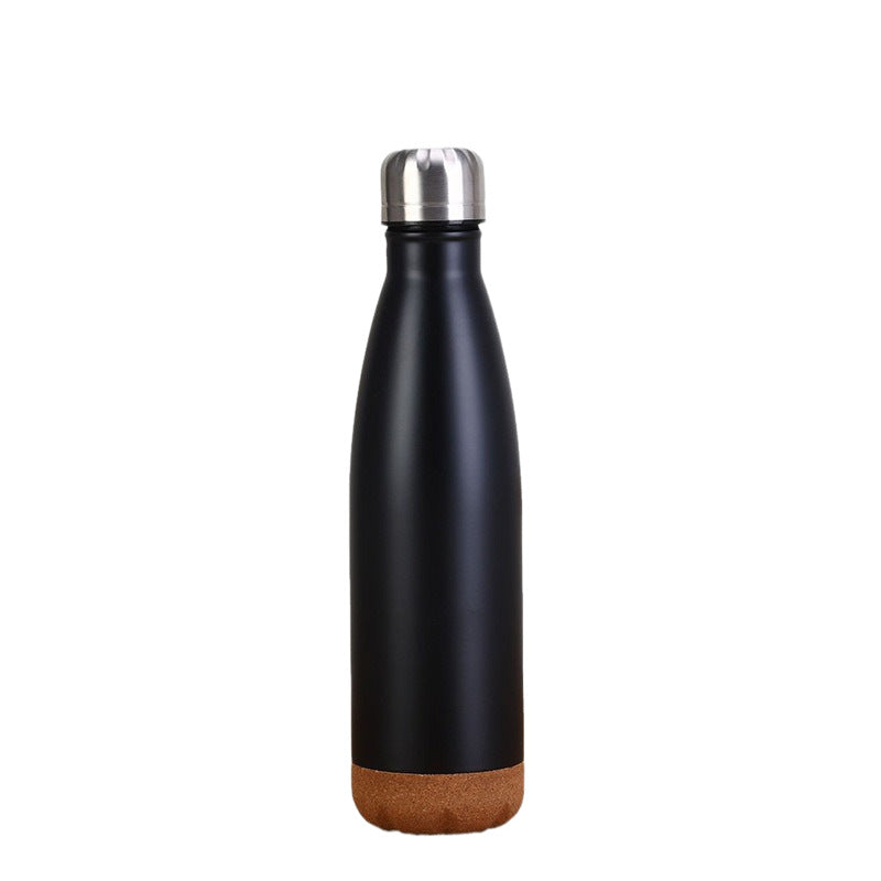 Damen stilvolle Edelstahl Isolierflasche mit Korkboden Brehn