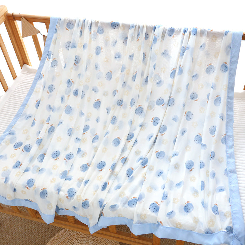 Unisex nan kuschelige Babybettdecke aus Baumwollmusselin mit atmungsaktiver Füllung und satiniertem Rand Brehn