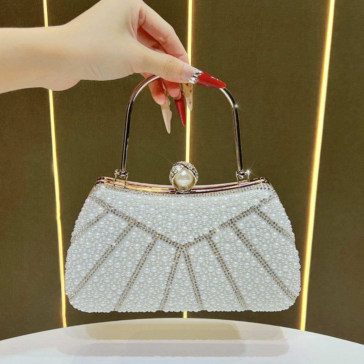 Perlartige Perlen Abends Clutch