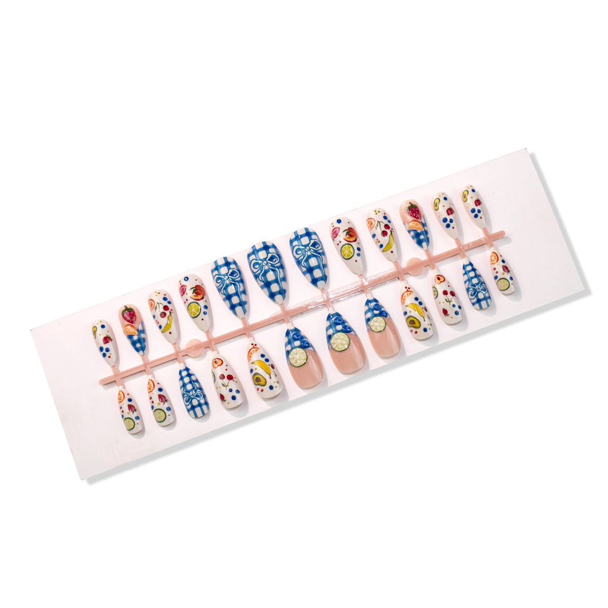 Kreatives Obst-Themen Press-On Nagelkunst Set Brehn