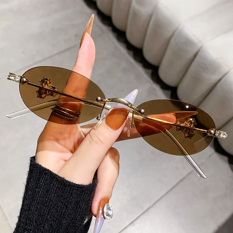 Damen elegante Sonnenbrille mit geometrischem Rahmen Brehn