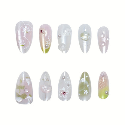 Floral Eleganz Press-On Nagelset Brehn