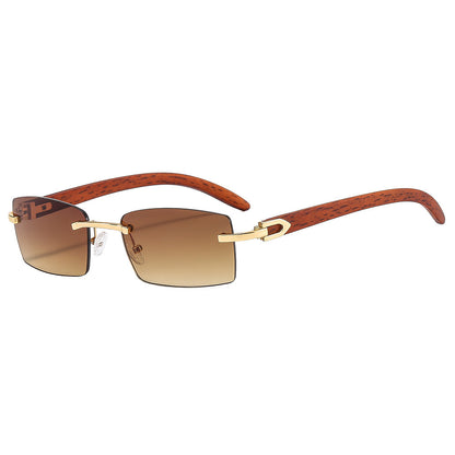 Stylische Holzgriff Quadratische Sonnenbrille Brehn