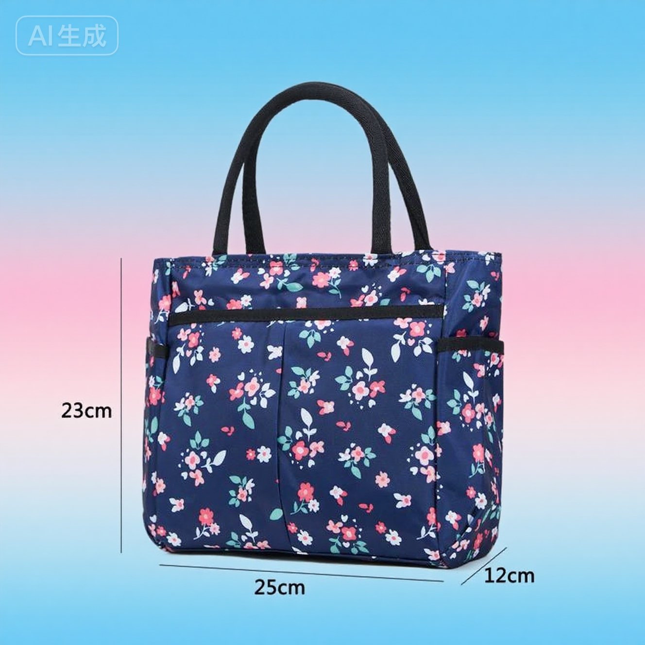 Blumenmuster Mehrfach-Taschen Einkaufsbörse Brehn