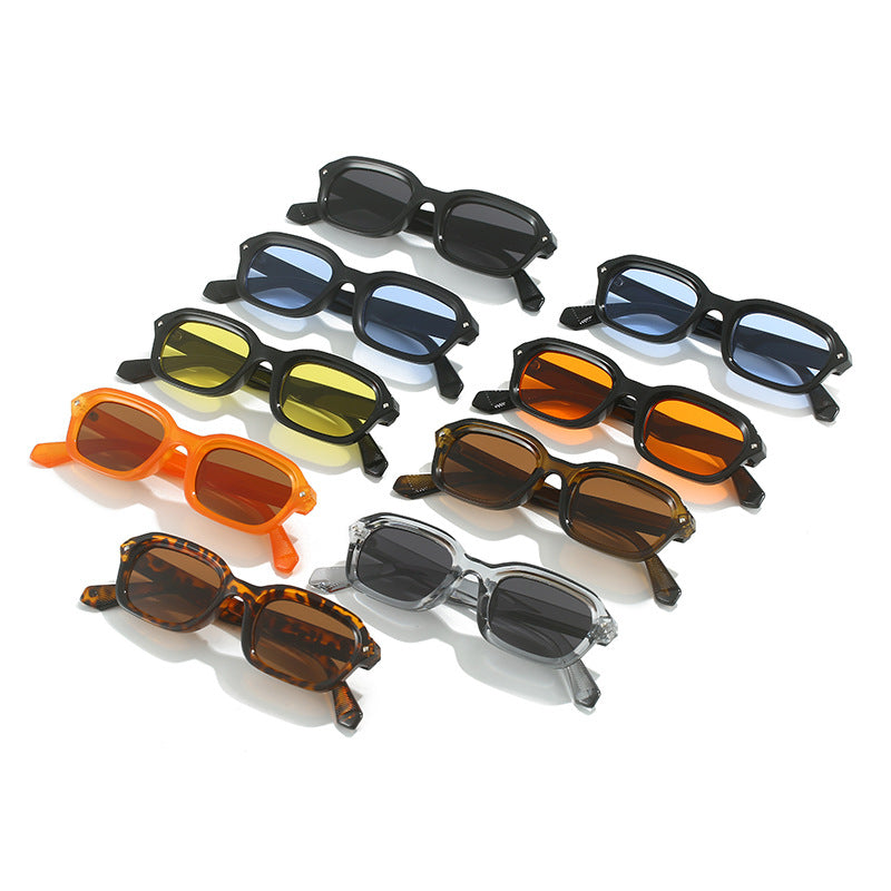 Damen Trendige rechteckige Sonnenbrille mit vollständig transparentem Rahmen und UV-Schutz Brehn