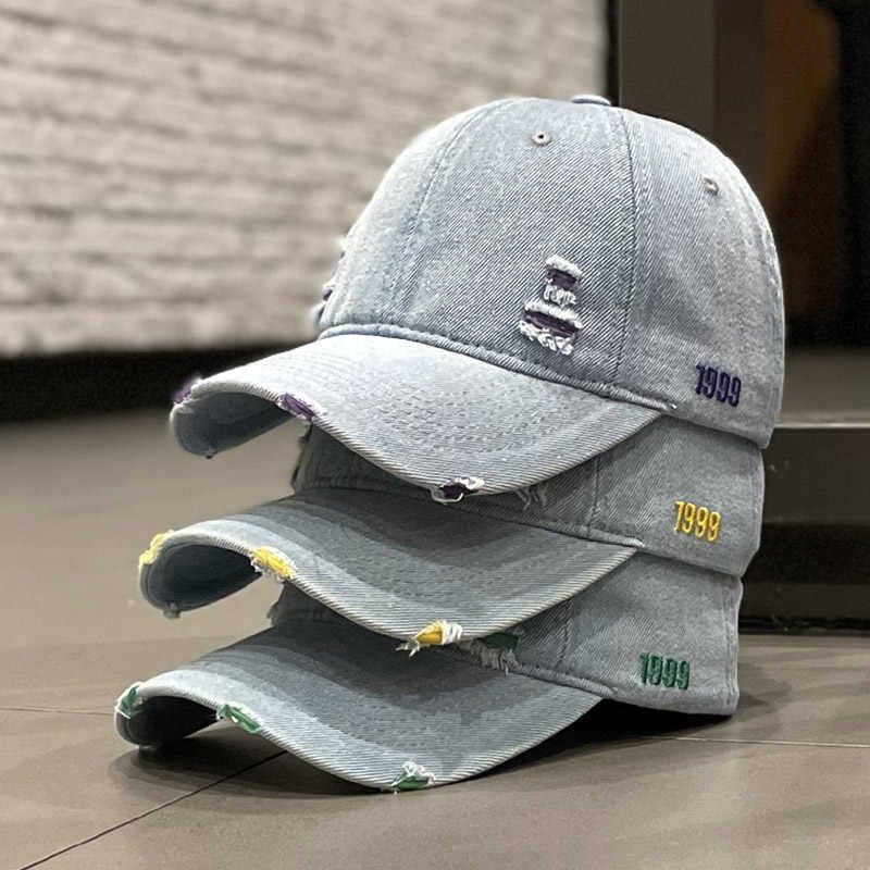 Unisex Geschädigte Denim Baseballcap Brehn