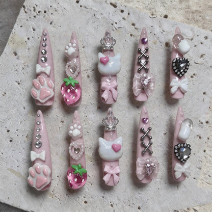 Verspieltes 3D-Nagelkunst-Set