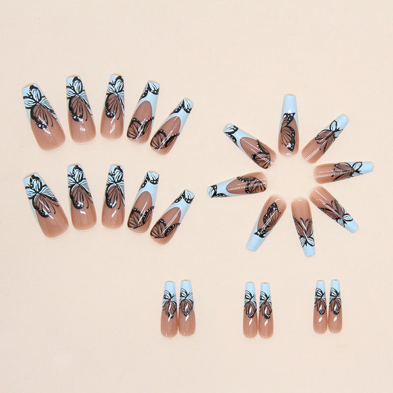 Künstlerisches Schmetterlingsdesign Press-On Nagelspitzen Brehn