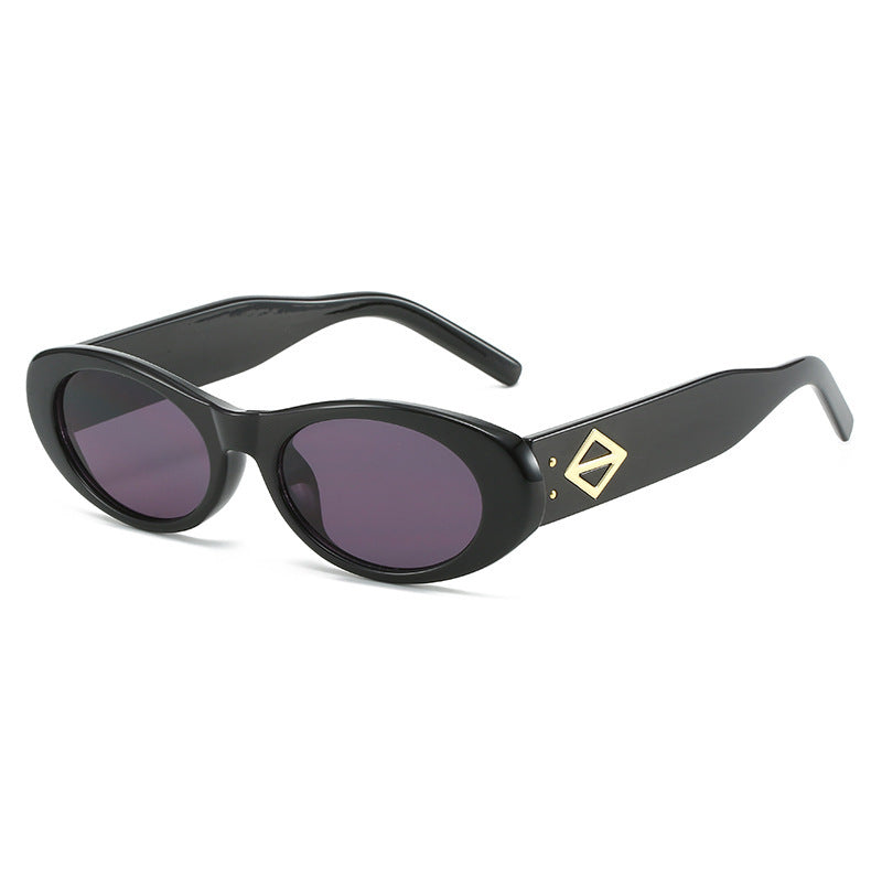 Vintage-inspirierte ovale Fassung Sonnenbrille Brehn