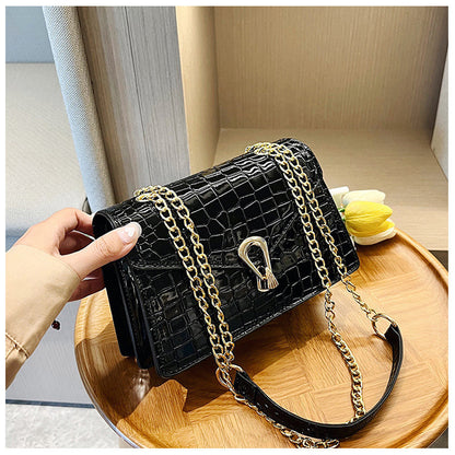 Elegante Krokodilstruktur Schulterhandtasche