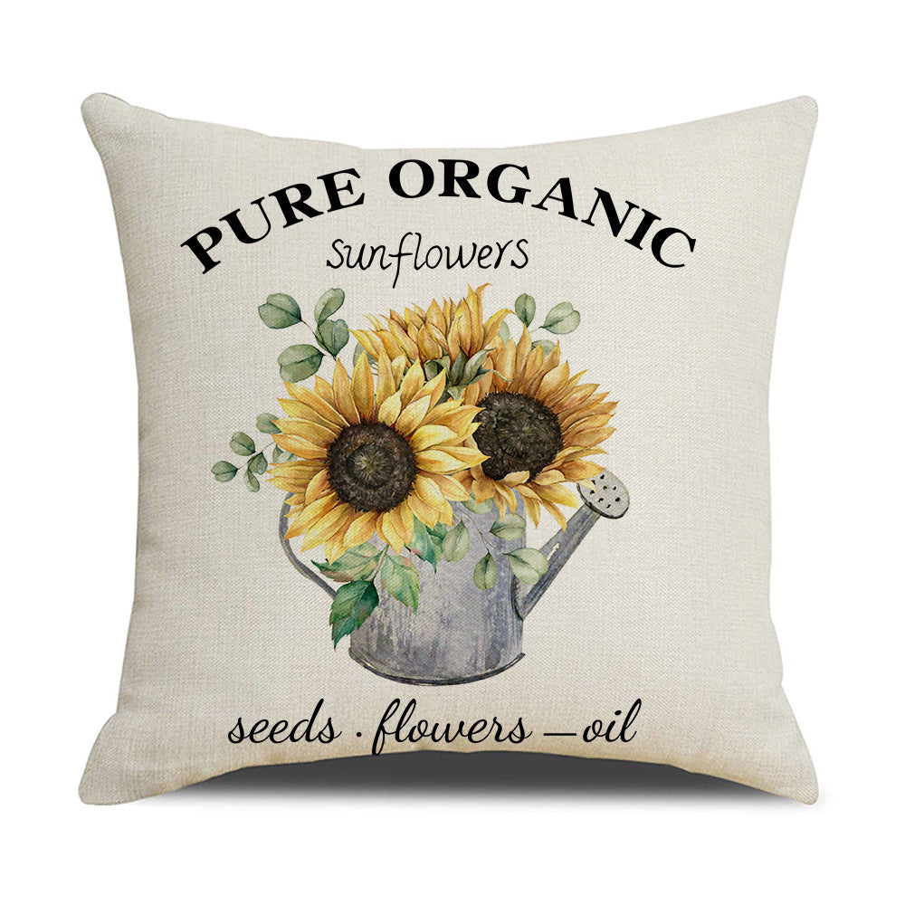 Damen Kissenbezug mit Sonnenblumenmuster Brehn