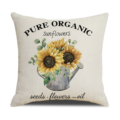 Damen Kissenbezug mit Sonnenblumenmuster Brehn