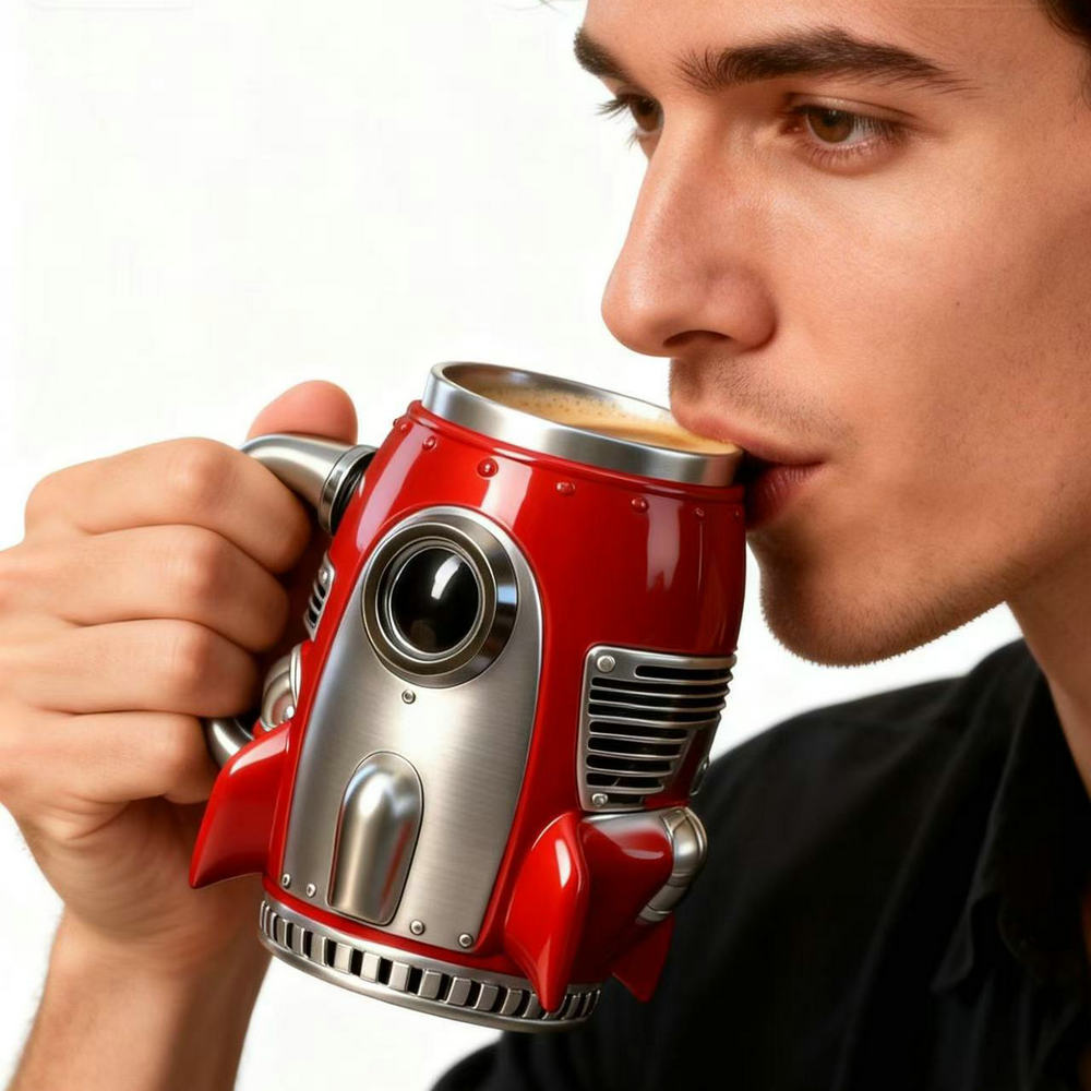 Kreativer Retro-Raketen Kaffeebecher Brehn