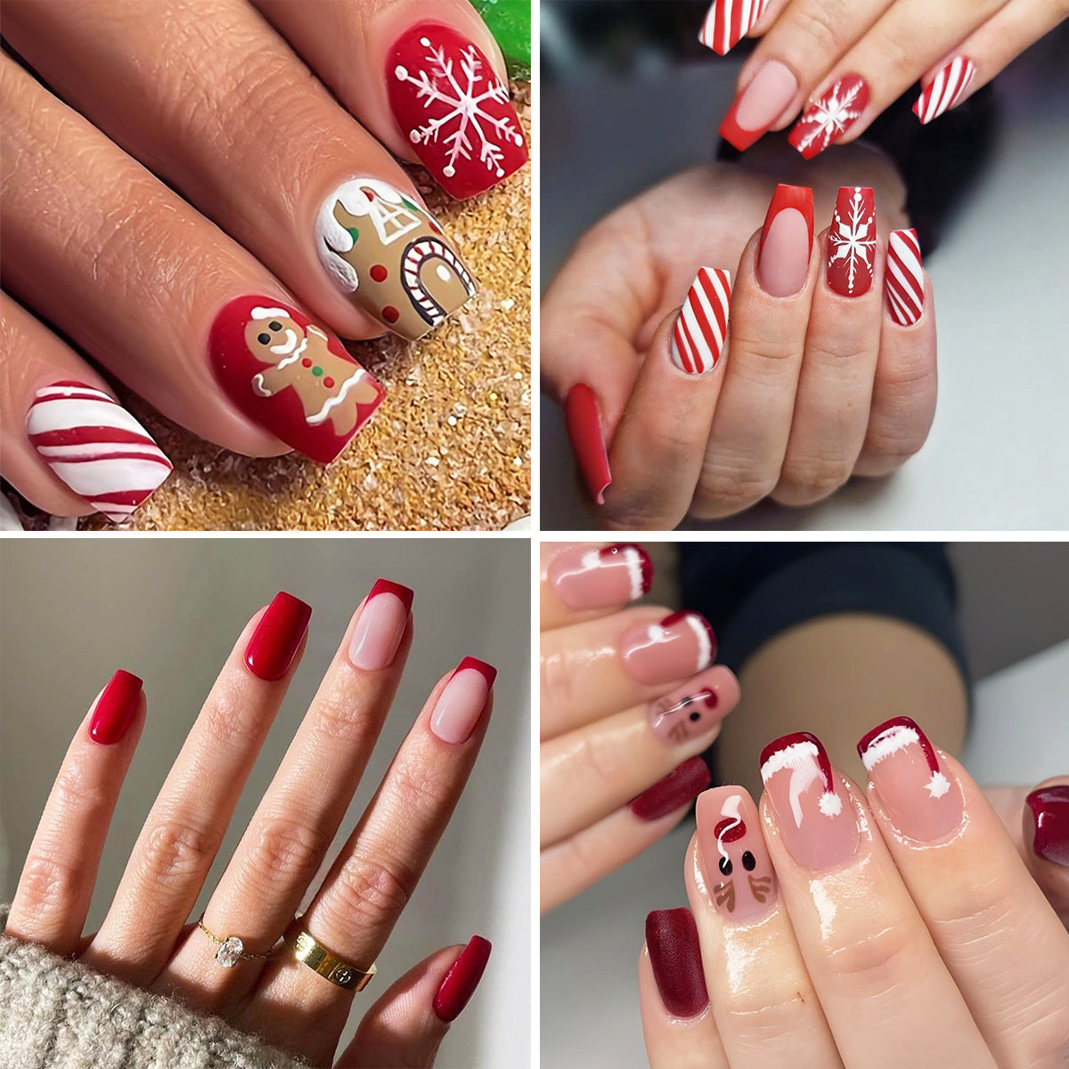 Kreatives Kunstnagelset mit winterlichen Motiv- und Glitzereffekten Brehn