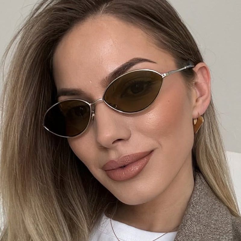 Damen modische Sonnenbrille mit ovalem Design und polarisierten Gläsern Brehn
