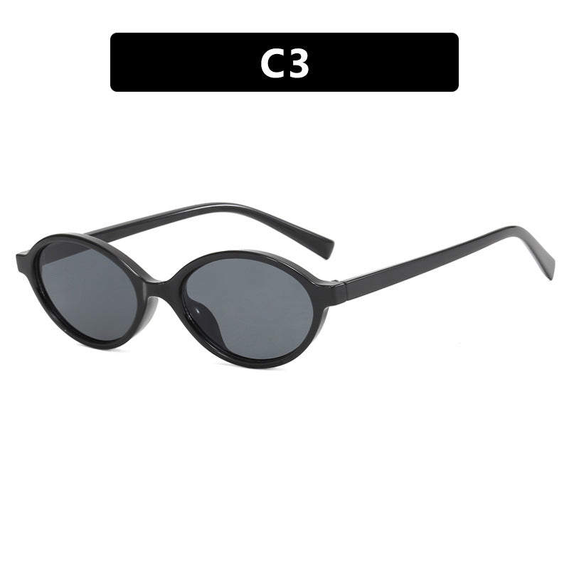 Damen modische ovale Sonnenbrille mit geschwungenem Rahmen und UV-Schutz Brehn