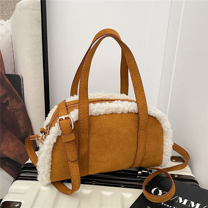 WoCozy Plüschtextur Handtasche Brehn