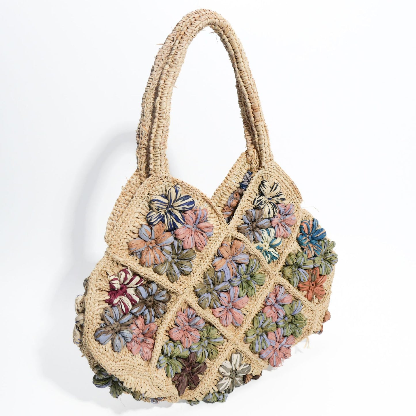 Handgefertigte Umhängetasche mit Floralen Zierstickereien Brehn