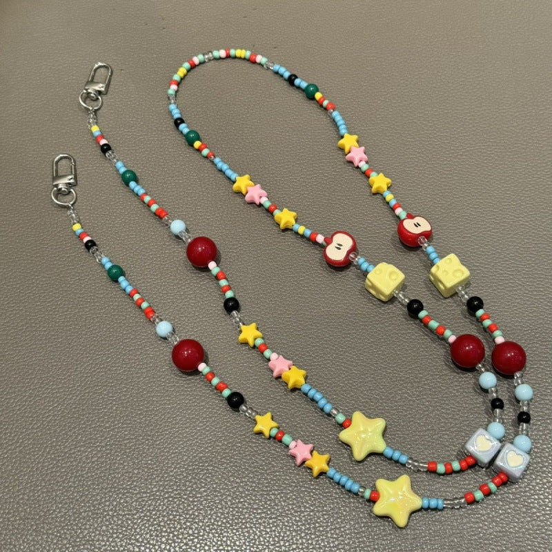 Bunte Perlenbrille Kette Brehn