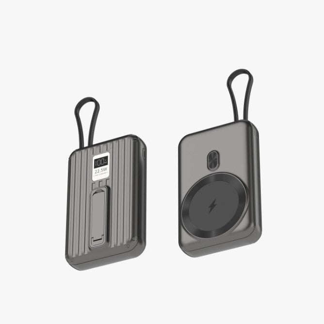 Tragbare Powerbank mit Integriertem Magnetladegerät und Digitalem Display Brehn
