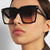 Damen quadratische Sonnenbrille mit elegantem Metallakzent Brehn