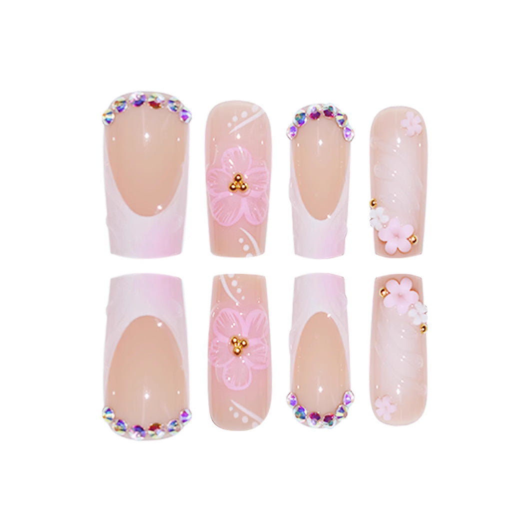 Dekoratives Floral Press-On Nail Art Set Brehn