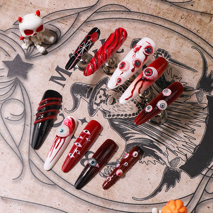 Kreatives Halloween-Themen Press-On-Nagelset Brehn