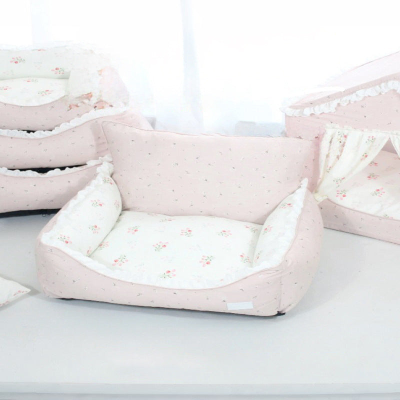 Blumenmuster Hundebett
