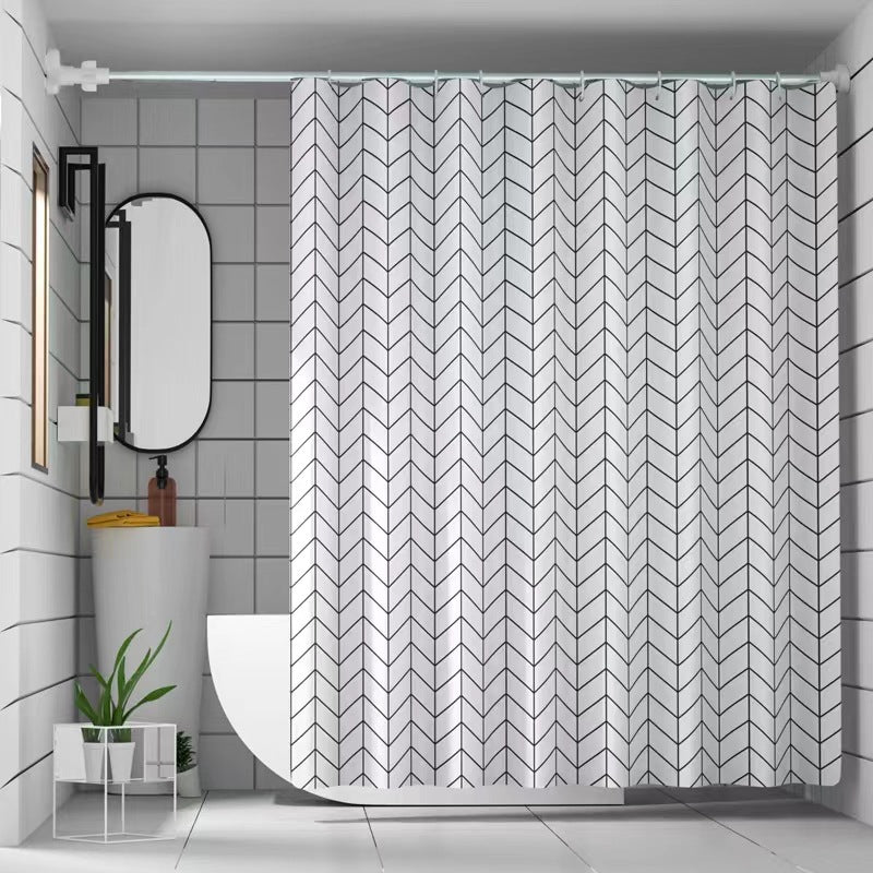 Chevron-Muster Stoff Duschvorhang Brehn