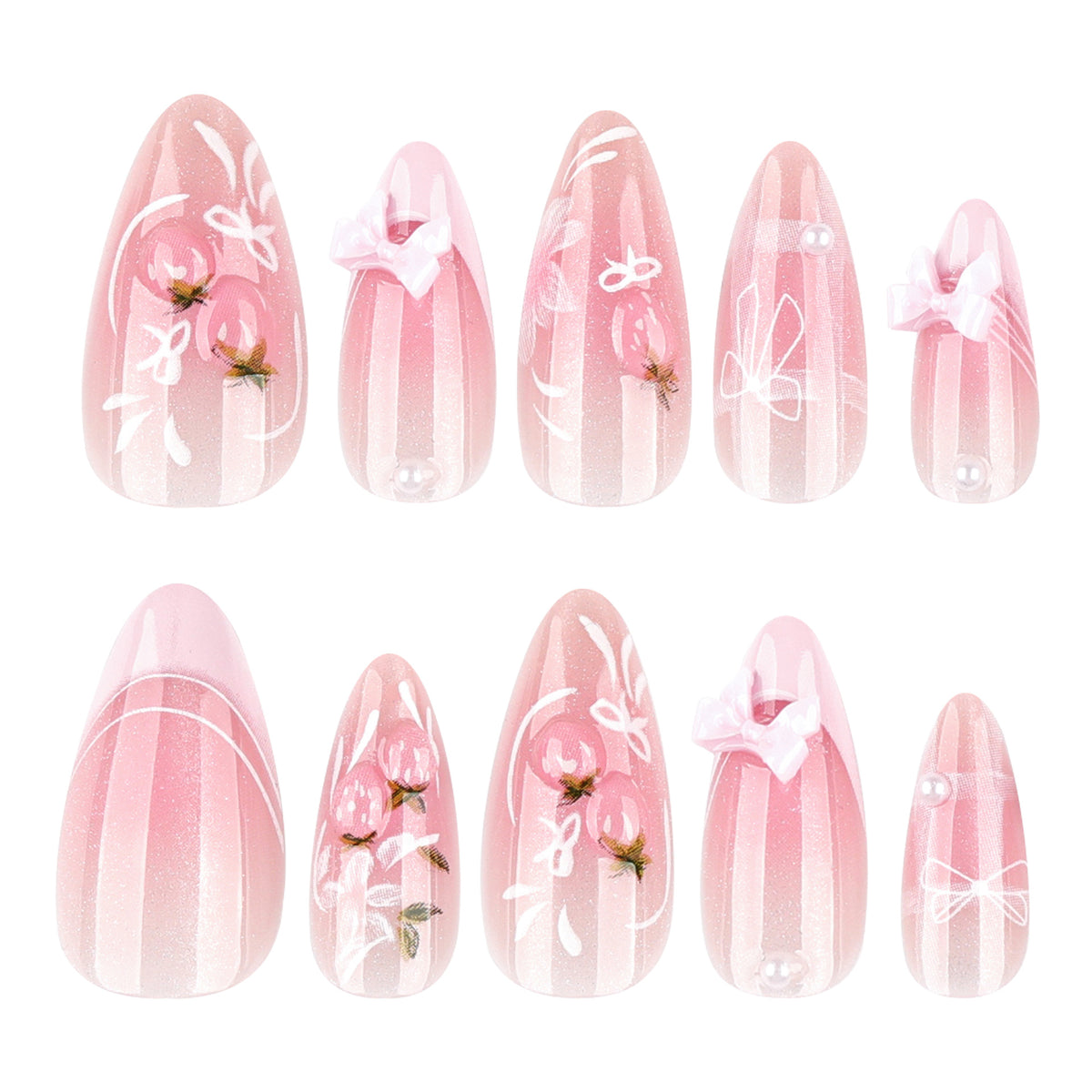 Kunstvolle Nagelverlängerungen mit floralem Design Brehn