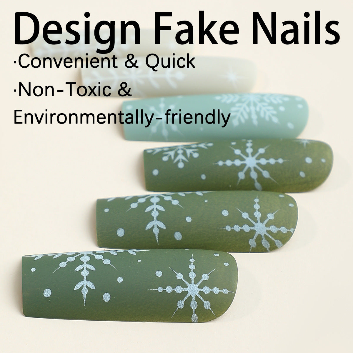 Kunstnagelset mit winterlichem Schneemotiv Brehn