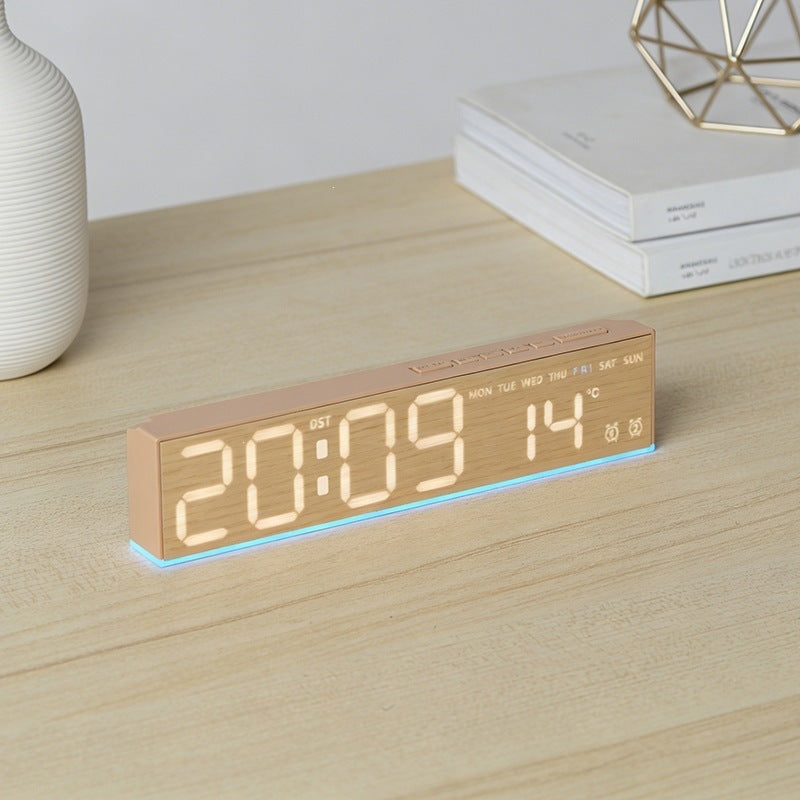 Digitaler Wecker mit Holzoptik und Temperaturanzeige Brehn