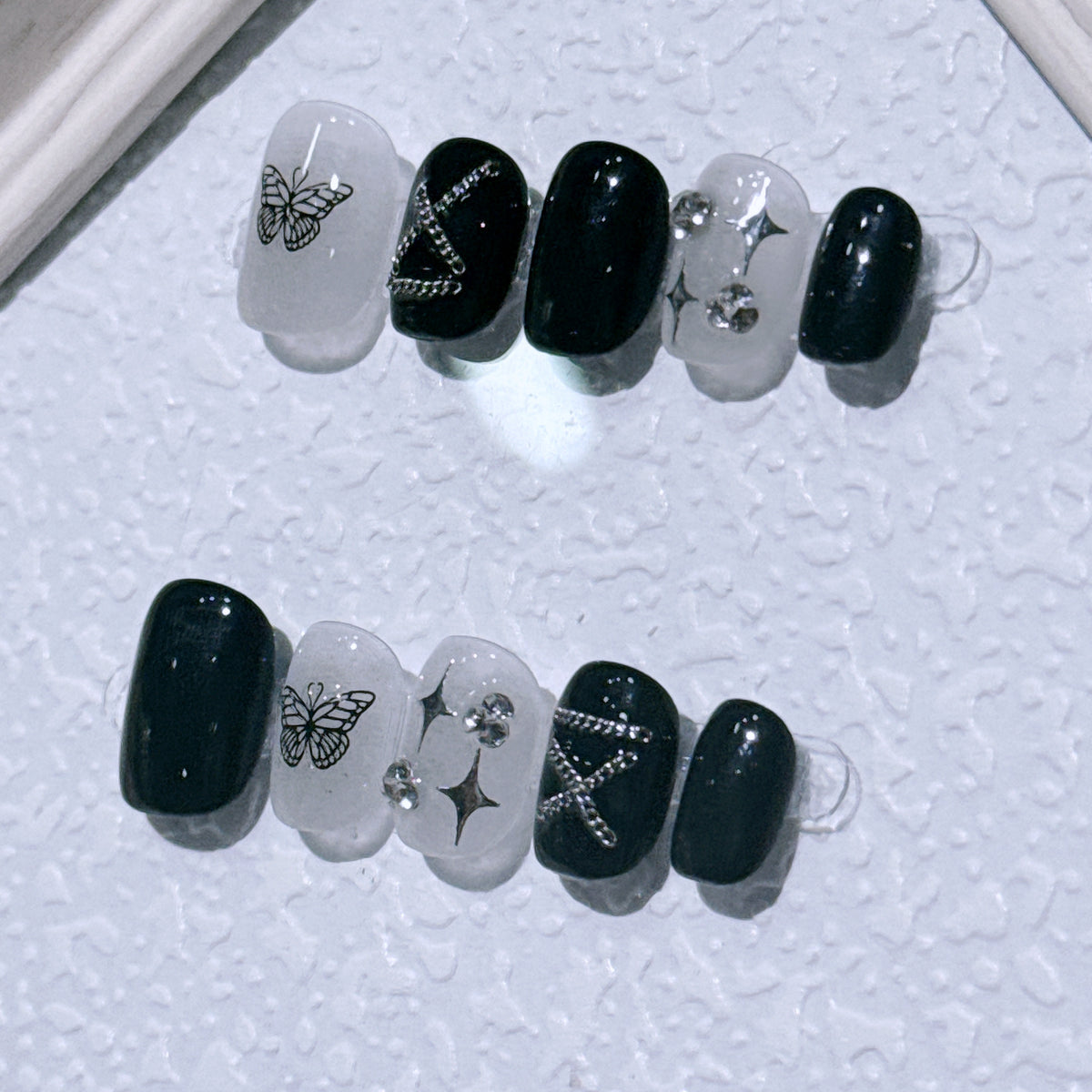 Chice Schmetterling-inspirierte Press-On-Nagel-Set