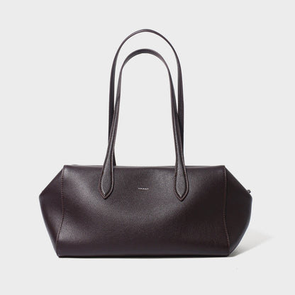Strukturierte Geprägte Leder Schultertasche mit Langen Trägern