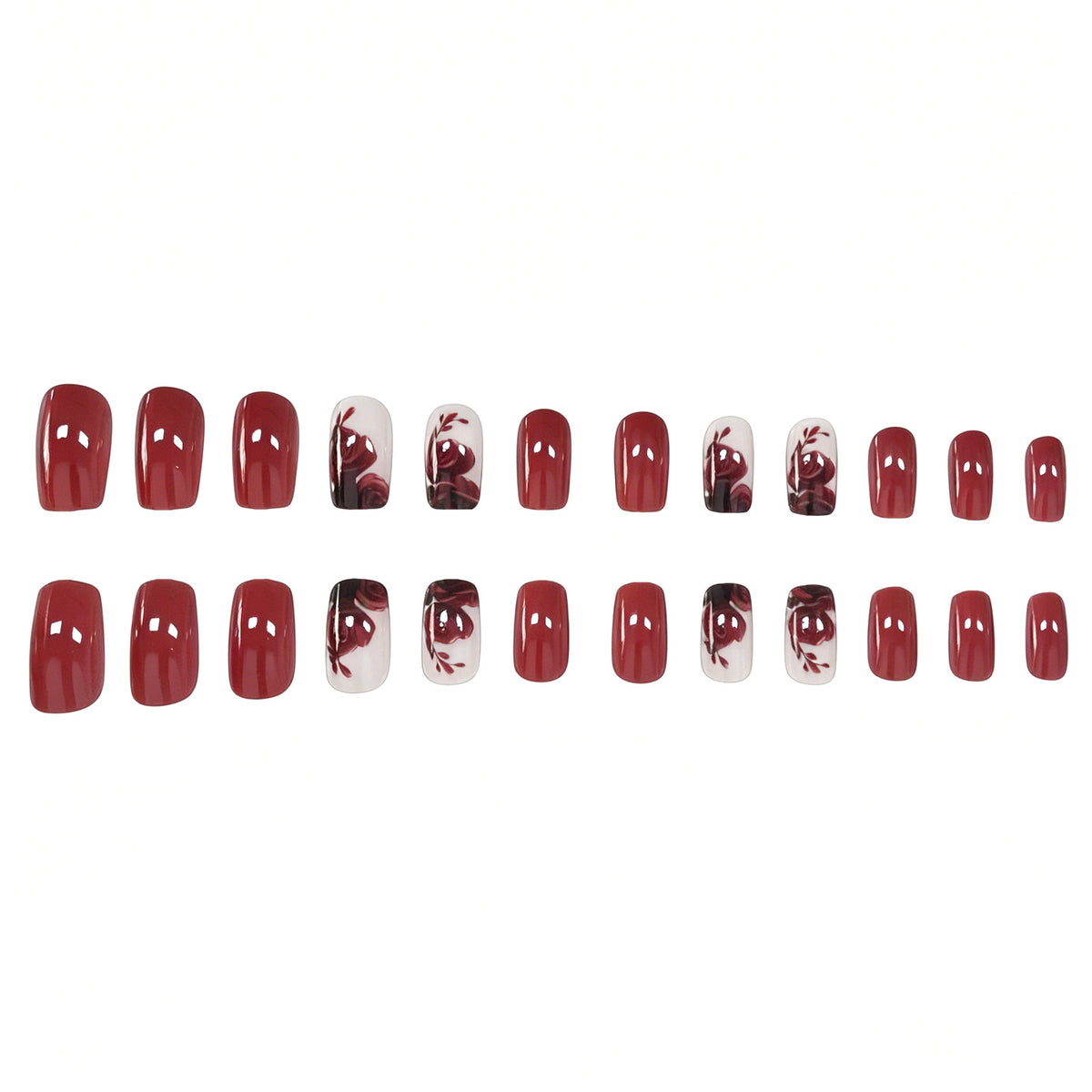 Detailliertes florales Nagelkunst-Set Brehn