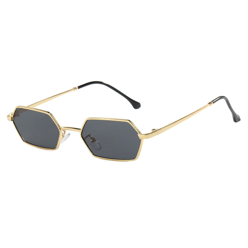 Damen hexagonale Sonnenbrille mit elegantem Metallrahmen und UV-Schutz Brehn